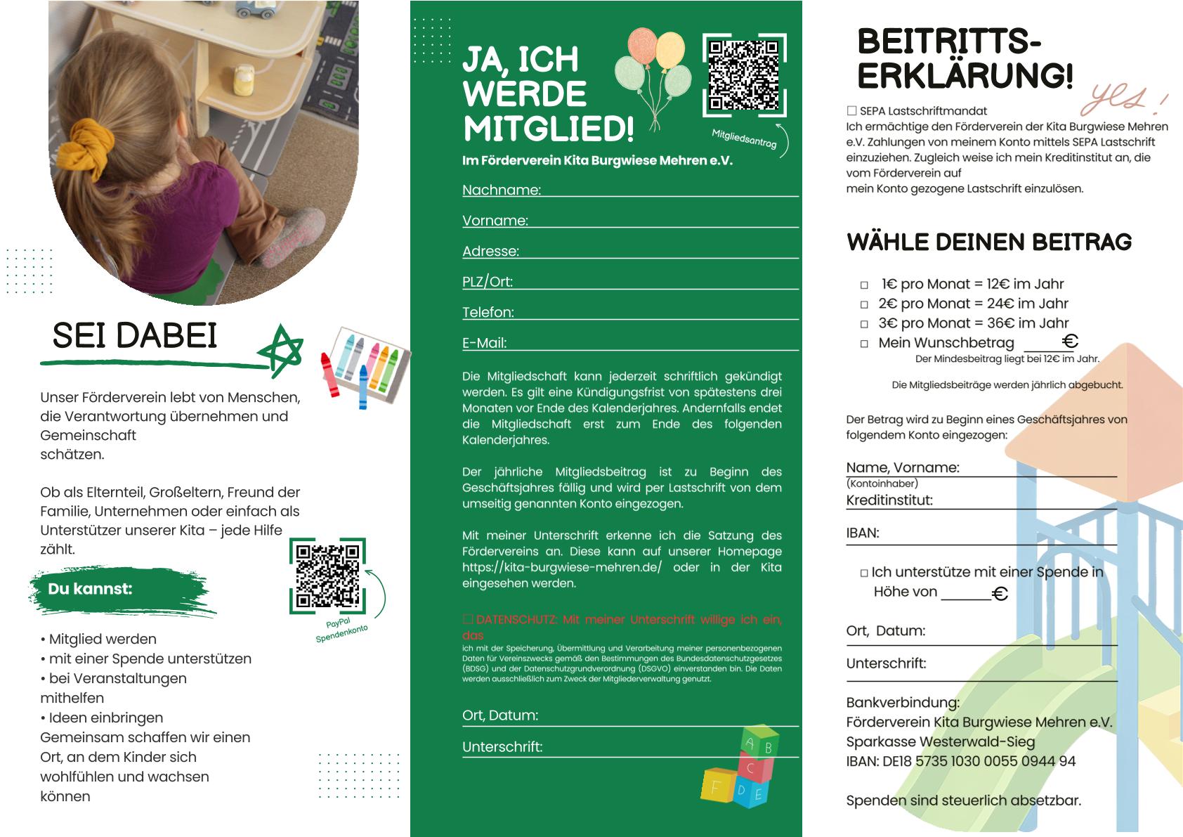 Flyer Seite 2 - Beitrittserklärung